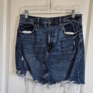 A.N.A. Denim Distressed High-Rise Mini Skirt Size 8